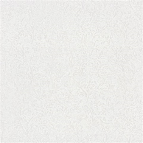 Sculpted Floral Pearl Relief Wallpaper