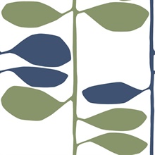 Sculpted Vines Alpine & Ultramarine Wallpaper