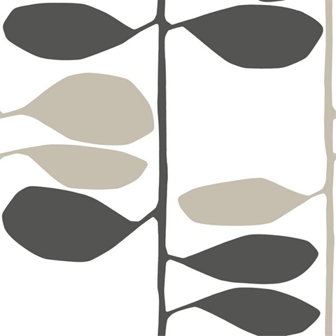 Sculpted Vines Carbon & Linen Wallpaper