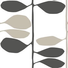 Sculpted Vines Carbon & Linen Wallpaper