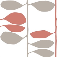 Sculpted Vines Vermillion & Graphite Wallpaper