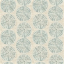 Sea Biscuit Aqua Sand Dollar Trellis Wallpaper