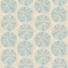 Sea Biscuit Aqua Sand Dollar Trellis Wallpaper