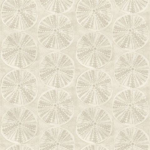 Sea Biscuit Beige Sand Dollar Trellis Wallpaper