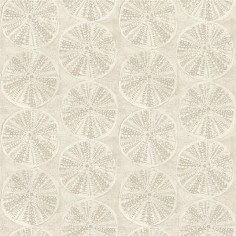 Sea Biscuit Beige Sand Dollar Trellis Wallpaper