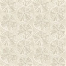 Sea Biscuit Beige Sand Dollar Trellis Wallpaper