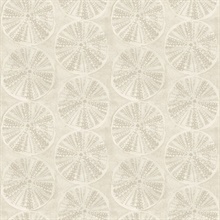 Sea Biscuit Beige Sand Dollar Trellis Wallpaper