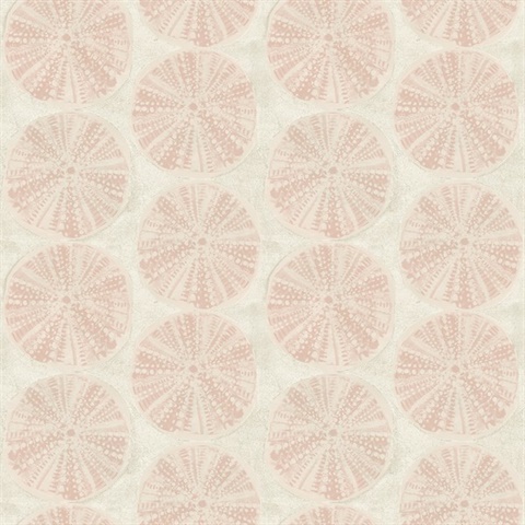 Sea Biscuit Peach Sand Dollar Trellis Wallpaper