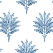 Sea Breeze Palm Botanical Coastal Blue Peel and Stick Wallpaper