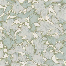 Seafoam &amp; Beige Acanthus Toss Wallpaper