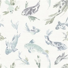 Seafoam Koi Fish Wallpaper