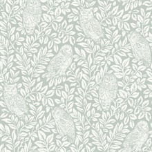 Seafoam Parliament Seafoam Owl on Leaf Wallpaper