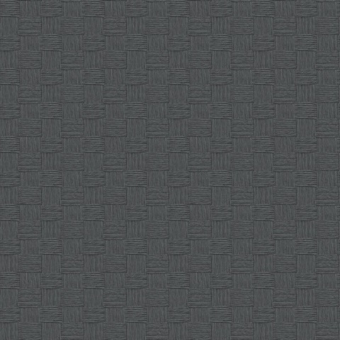 Seagrass Weave 54 Ebony Commercial Wallpaper