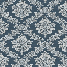 Seaside Damask Damask Denim Blue Peel and Stick Wallpaper