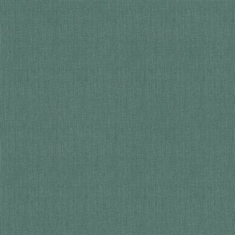 Seaton Kelly Dark Green Linen Textured Wallpaper
