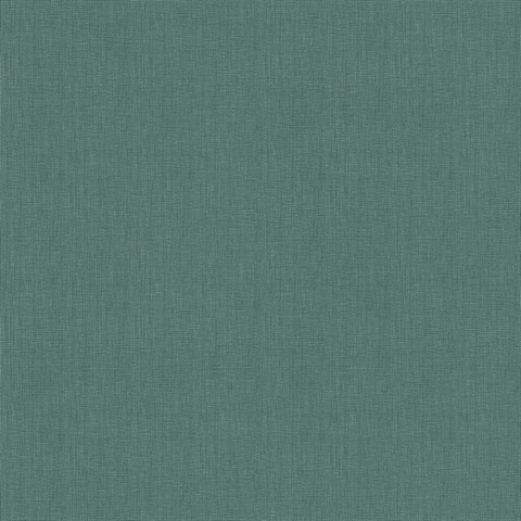 Seaton Kelly Dark Green Linen Textured Wallpaper