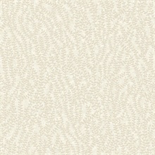 Seaweed Beaded Branches Glitter Texture Leaf Beige Wallpaper