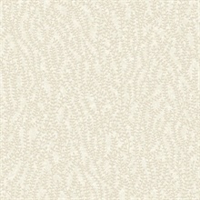 Seaweed Beaded Branches Glitter Texture Leaf Beige Wallpaper