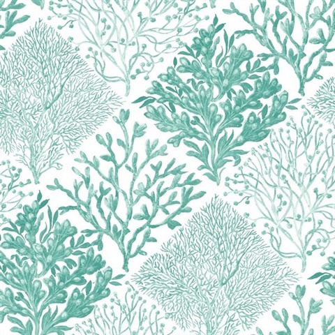 Seaweed Botanical Seaglass Peel and Stick Wallpaper