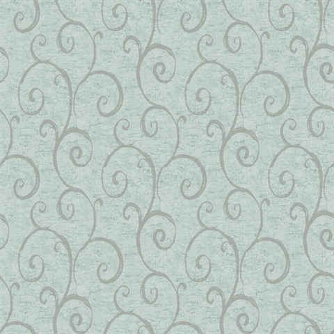 Sedona Scroll 54 Sea Glass Commercial Wallpaper