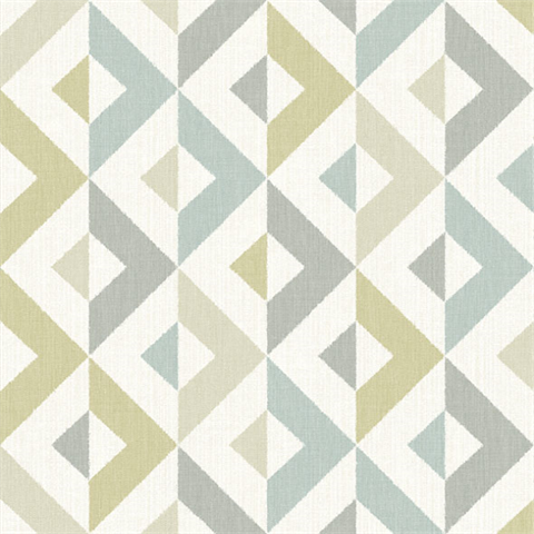 Seesaw Grey Geometric Tribal Faux Linen Wallpaper