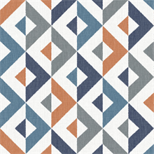 Seesaw Multicolor Geometric Tribal Faux Linen Wallpaper