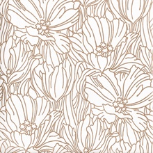 Selwyn Metallic Copper Textured Velvet Flock Floral Wallpaper