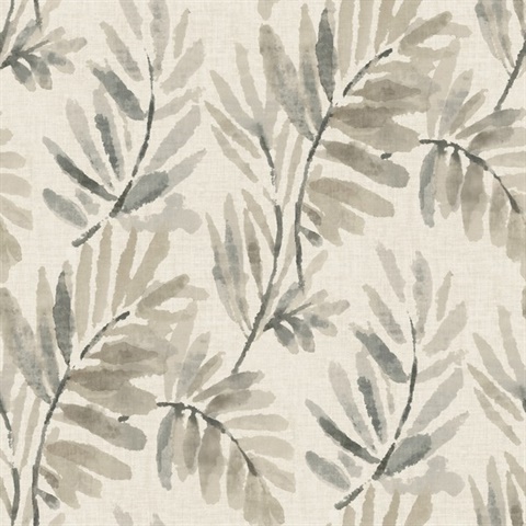 Serenade Grey Ferns Wallpaper