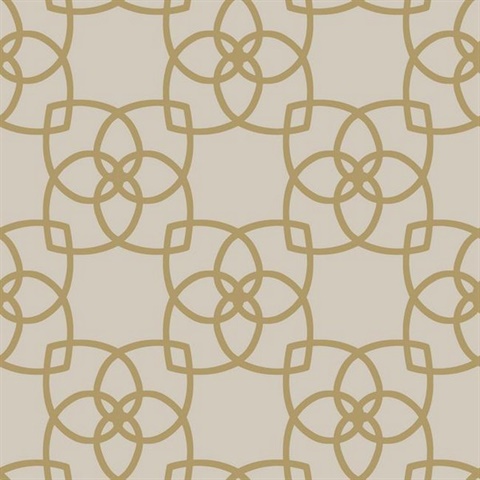 Grey & Gold Serendipity Geometric Intersecting Links