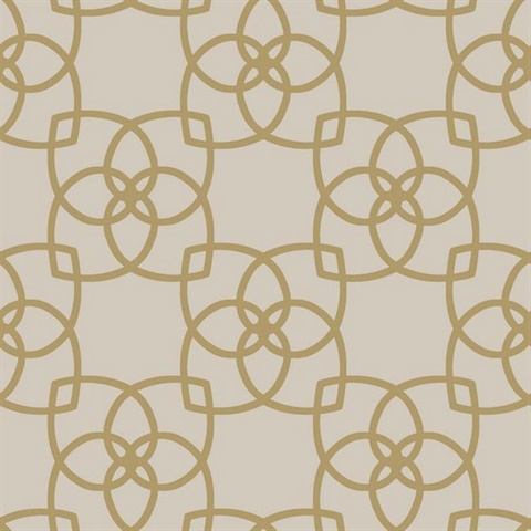 Grey & Gold Serendipity Geometric Intersecting Links