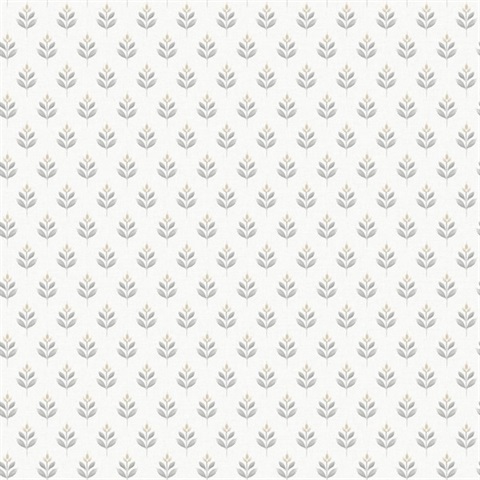 Serene Villa Stone Floral Stamp Wallpaper