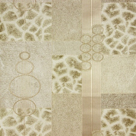 Serengeti Beige Patchwork Wallpaper