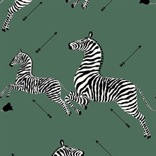 Serengeti Green Zebra Wallpaper