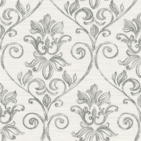 Seward Dalmatian Textile String Damask Wallpaper
