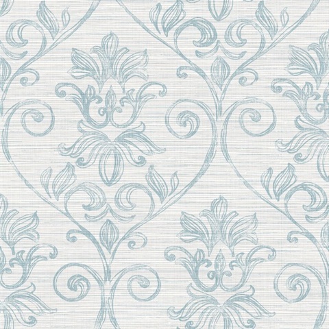 Seward Mineral Textile String Damask Wallpaper