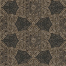 Seychelles Brown Medallion Wallpaper