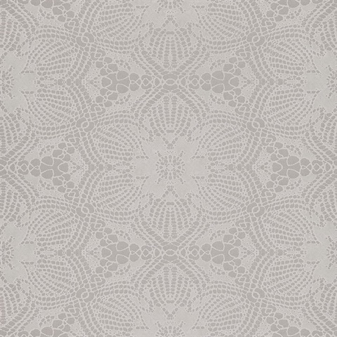 Seychelles Grey Medallion Wallpaper