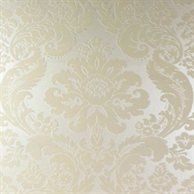 Shadow Cream Flocked Damask Wallpaper