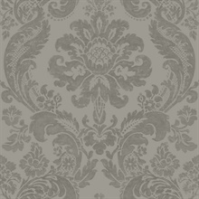 Shadow Grey Damask Wallpaper