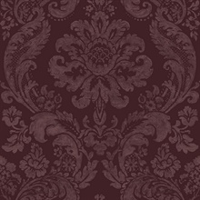 Shadow Merlot Damask Wallpaper