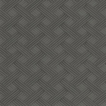 Shadow Metallic Wickwork Parquet Lines Wallpaper