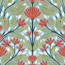 Shalin Folk Floral  Summer Garden Peel and Stick Wallpaper