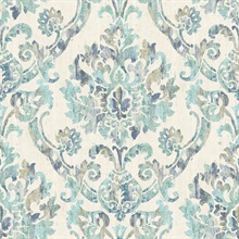 Shasta Teal Damask