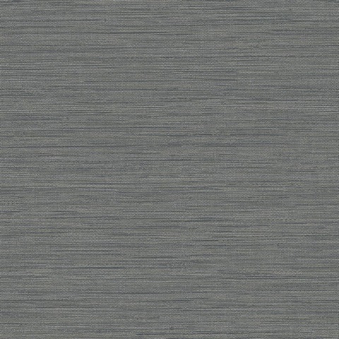 Sheehan Black Faux Grasscloth Wallpaper