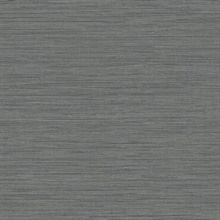 Sheehan Black Faux Grasscloth Wallpaper