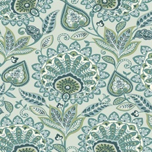 Sheffield Verdigris Floral Paisley Wallpaper