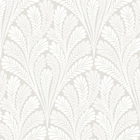 Neutral Shell Damask Wallpaper