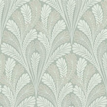 Shell Sage Damask Wallpaper