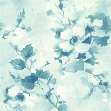 Shibori Floral Green Wallpaper