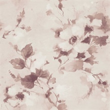 Shibori Floral Mauve Wallpaper